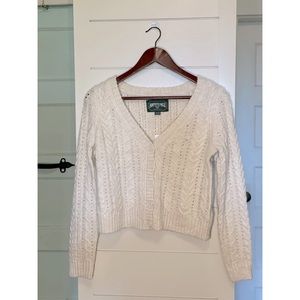 American Eagle Cropped Cable Knit Cardigan